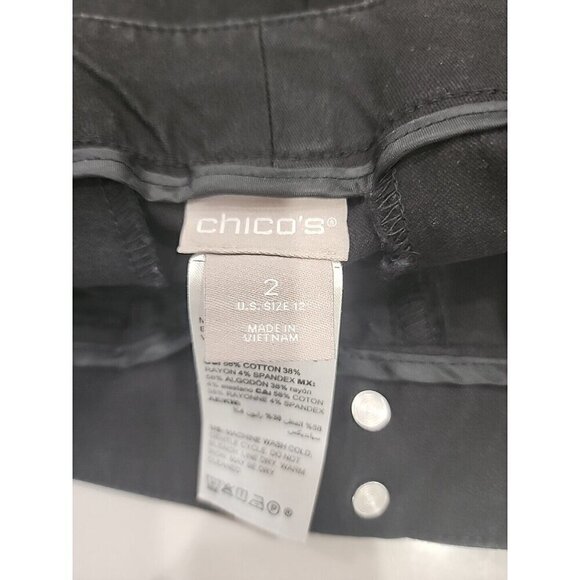 Chico's Pants Capri High Rise Straight Leg Black Women's 12 - Picture 5 of 6